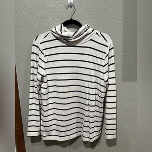 a new day Black and White Striped Top Turtleneck